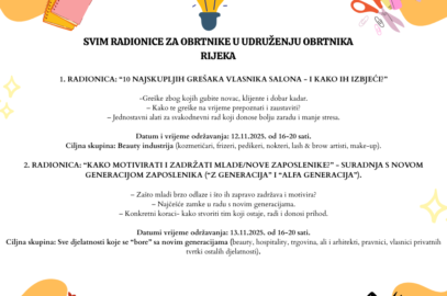 SVIM BEAUTY RADIONICE za sve članove UDRUŽENJA OBRTNIKA RIJEKA – 12. i 13.11.2025.